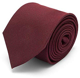 BRERA 67 Cravatta Uomo Elegante in Seta Bordeaux | Cravattino per Completo 148x8 | Cravatte Slim per Vestito da Cerimonia e per Abiti da Lavoro