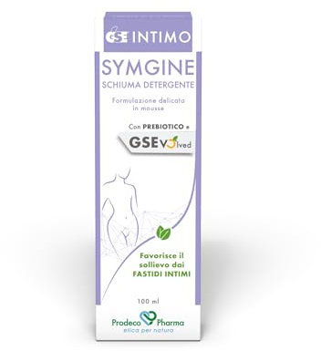 Prodeco Pharma GSE INTIMO SYMGINE SCHIUMA DETERGENTE 100ML - Formulazione Delicata in Mousse con Prebiotico e GSEvo - Favorisce il Sollievo dei Fastidi Intimi