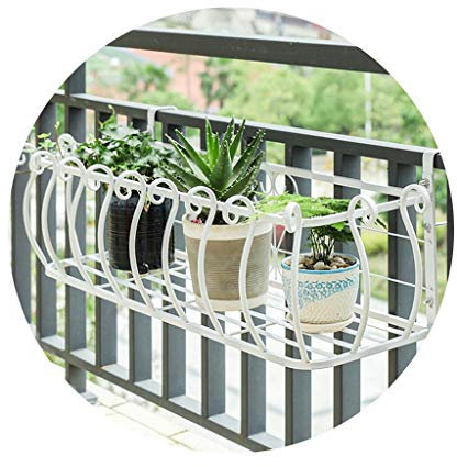 Vasi e accessori per piante Balcone davanzale della finestra ringhiera fiore bianco stand Porta piante in vaso di ferro Basamento di fiori succulenti Fioriera per vasi da fiori a parete Forte portante