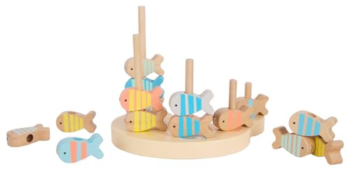 Classic World Angelspiel ab 2 Jahre | Fische Angeln Spiel (3in1) | Balancierspiel, Stapelspiel für Kinder | Montessori | Angelspiel Holz