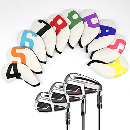 Set di 10 Copritesta per Mazze da Golf, Copri testa in ferro da golf Manicotto con digitale, impermeabile, Copricapo da Golf Copertura