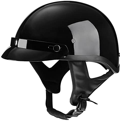 Halbschalenhelm Halbhelme Motorradhelm mit ECE Genehmigt Brain-Cap Halbschale Roller-Helm Scooter-Helm Jet-Helm Retro für Erwachsene Herren Damen C,M