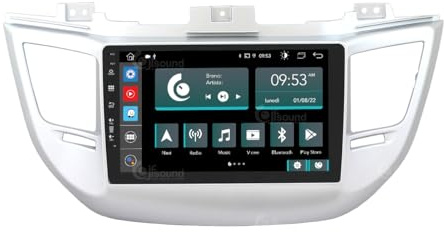 JF Sound - Autoradio JF-031HT-X9C-2 compatibile con Hyundai Tucson dal 2015 al 2017 con Navigatore, Retrocamera e Amplificatore Kenwood di serie, colorazione silver - CarPlay/Android Auto Wireless