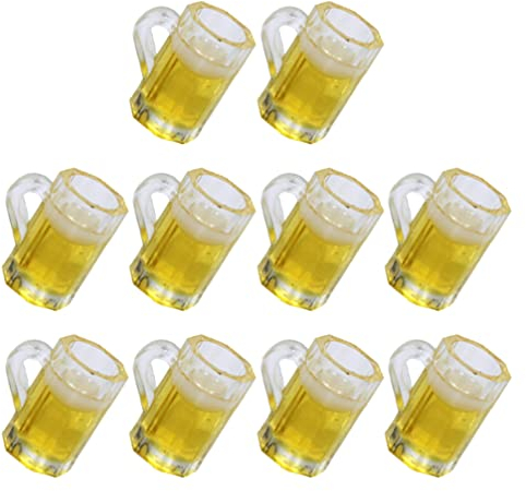 Toddmomy Home Decor 10pcs Mini Beer Cup Mini Beer Steins Mug Beer Tasting Glasses Cups for Miniature Accessories Kids Toys