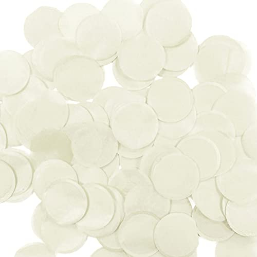 TSHAOUN 6000 Stück 1Zoll Weiß Elfenbein Runde Tissue Confetti,Konfetti deko 2,5cm,Konfetti Hochzeit für Hochzeit, Geburtstag, Taufe, Valentinstag für Luftballons,Geschenkbox, Torte (White)
