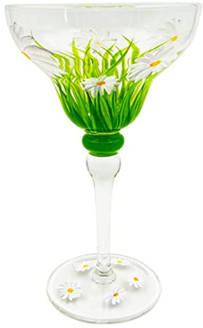 BYYLECL Vaso de margarita pintado colorido de 270 ml, copa de cóctel pintada a mano, copa de champán, copas de vino Margarita para cumpleaños, boda, margarita