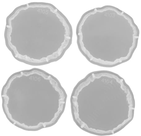 Kichvoe 4Er Set Silikonform Untersetzer Geode Harzform Diy Epoxidharz Coaster Formen Für Kreative Wohnkultur 4.41X4.33X0.51In