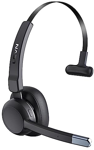 LEVN Trucker Headset, Trucker Bluetooth Headset with Noise Cancelling Microphone & Mute Button, Bluetooth Headsets V5.2 Multipoint for Work from Home/Cell Phone/Computer/Zoom/Teams/Truck Driver