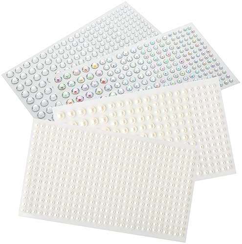 1110 Stück strasssteine selbstklebend-Aufkleber, selbstklebende Perlen，glitzer steine zum aufkleben gesicht，für Fingernagel Augen und Gesicht Dekorationen Basteln DIY Handy(3 mm/4 mm/5 mm/6 mm)