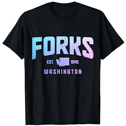 Forks Washington Est. 1945 State Map Vintage Pride T-Shirt