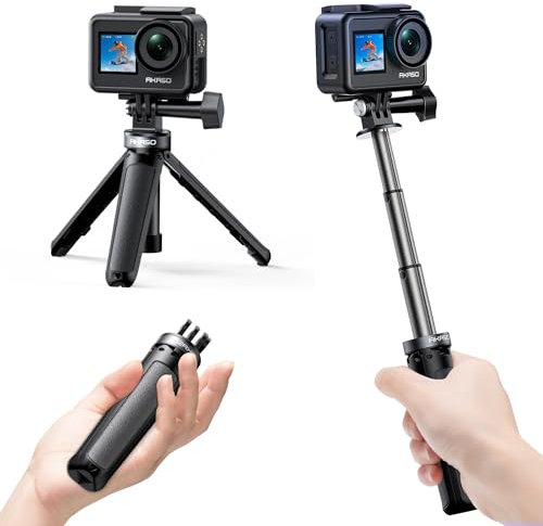 AKASO 22cm Mini Tripod Selfie Stick Tripod Stand Compatible with AKASO Action Cameras EK7000/EK7000 Pro/Brave 4 Pro/Brave 7 LE/Brave 7/Brave 8/V50X/V50 Pro/V50 Elite & Other Brand Action Cameras
