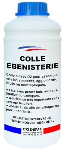 Colle Bois Extra Forte - Codeve Bois - 1 - Intérieur - Pour Le Collage De Votre Bois Massif, Brut, Stratifié, Aggloméré Ou Contreplaqué.