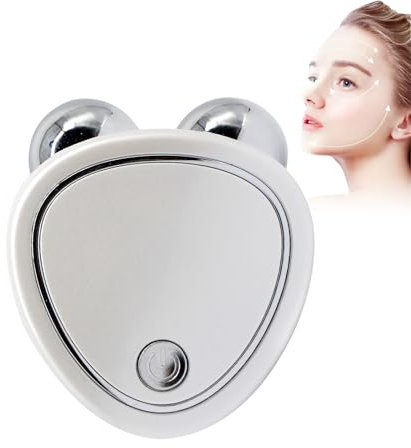 HASAIKA® Massaggiatore Viso a Microcorrente, Microcurrent Face Lift Device, Microcorriente Antiarrugas,Sollevamento e Serraggio Della Pelle,Massaggio Viso Anti Age (Bianco)