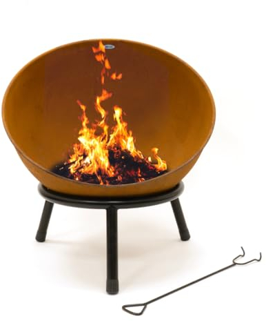 HEAT Outdoor Living Braciere Tynset - Bracieri da giardino - Focolare da esterno e bidone per il fuoco - Braciere in acciaio verniciato - Braciere da giardino (Ruggine, 56x56x60 cm)