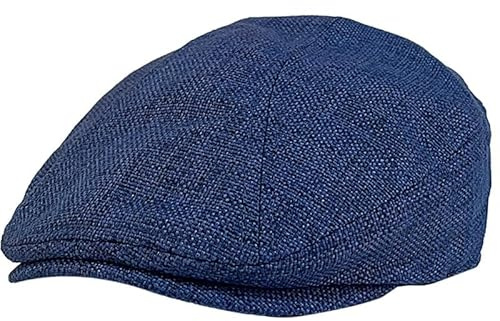JZTDYPP Schiebermütze Herren Damen Herren Blau Ivy Cap Frauen Baskenmütze Cabbie Driver Gatsby Hut Frühling Sommer Atmungsaktive Vintage Flache Hüte, Blau, 62-64Cm