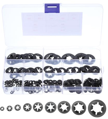 QUARKZMAN Ensemble de 260 Rondelles de Blocage à Dents Internes M2,5 M3 M4 | en Acier 65Mn, M5, M6, M8, M10, M12, M2