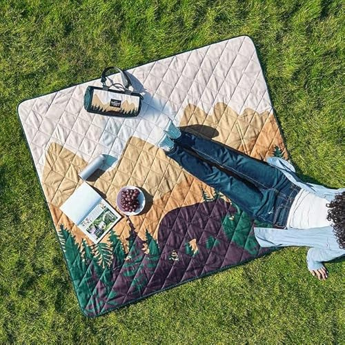 Bear Vintage-Outdoor-Decke, 152,4 x 182,9 cm, tragbar und faltbar, sanddicht, wasserdicht, Picknick- und Campingdecke mit Tragegurt