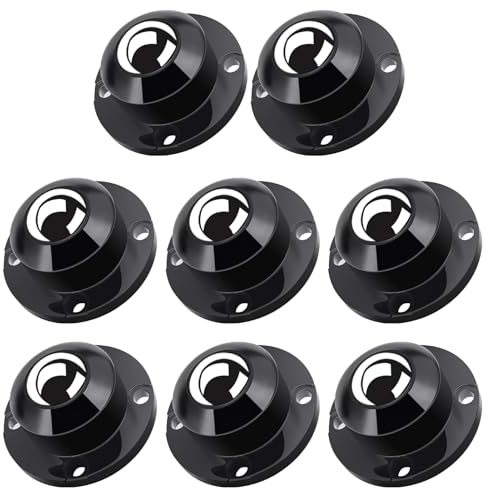 Rotelle autoadesive girevoli a 360° per mobili, ruota universale in acciaio da 1”, capacità di carico 12,7 kg per ruota, ruota a basso profilo per contenitori per elettrodomestici da cucina (8 pezzi,