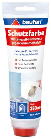 Peinture protectrice Baufan 250 ml | avec film de protection | Peinture de rénovation | protection efficace à long terme | pour les surfaces à risque de moisissure