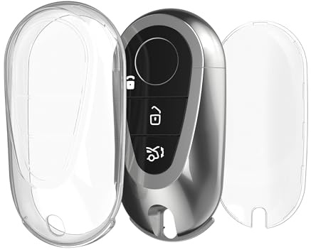 kwmobile Schlüsselhülle für Mercedes Benz 3-Tasten Smart Autoschlüssel Hülle - Autoschlüssel Schlüssel Hülle aus TPU Silikon - Schlüsselschutz Gehäuse in Transparent
