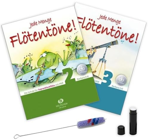 Jede Menge Flötentöne! 2 und 3 mit Audio-Download: (Starterset) - Die Schule für Sopranblockflöte mit Pfiff - von Barbara Ertl - VHR 3618-DL ISBN 9783864341649, 9783864341656 + Soundman Reinigungsset