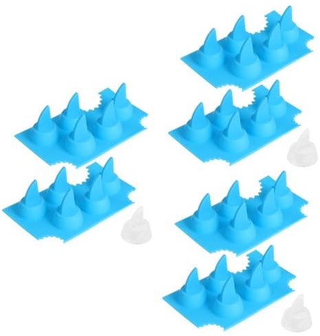 MAGICLULU 6pcs Unique Ice Cube Molds Pop Ice Tray Silicone Shark Cake Fondant Cookie Mold