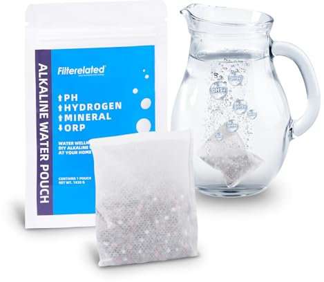 Sacchetto filtrante alcalino portatile per acqua, sistema di filtraggio dell'acqua ricca di idrogeno, per bottiglie, brocche, contenitori, pH elevato 9+sacchetto filtro per bottiglia d'acqua a lunga