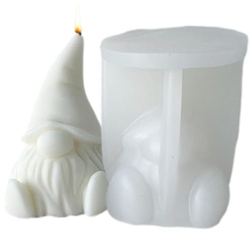 Silicone Gnome Mould,gnome Silicone Moulds for Resin, Nonstick Christmas Dwarf Silicone Mold,Christmas Gnome Silicone Mould for Handmade Softsoap, Resin, Wax, Candles, Ceramic Clay