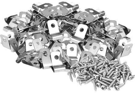 POPETPOP 200sets Fence Mounting Clips of Heavy Duty Stainless Steel Wire Clips for Garden Chain Link Pet Cage