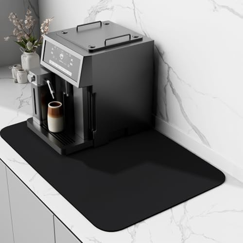 Coffee mat Kitchen Counter Drying Accessory with Rubber Backed Absorbent Mat