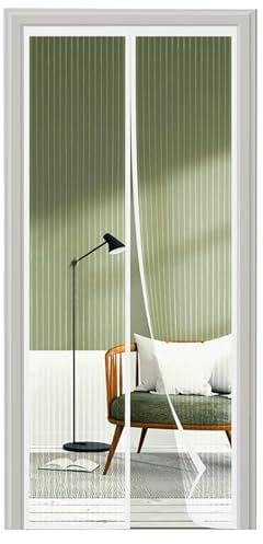 Puerta de Pantalla de Mosca magnética, con Cinta Adhesiva Ultra Delgada Cortina antifly de Malla, para Cierre magnético, Cierre automático Anti-Volante, instalación sin perforar Anti-Insecto