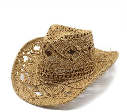 Cazqgoy Cowboy Hat Straw Hat Women Men Western Cowboy Hat Cowgirl Hats Panama Hat Western Hat Summer Hat