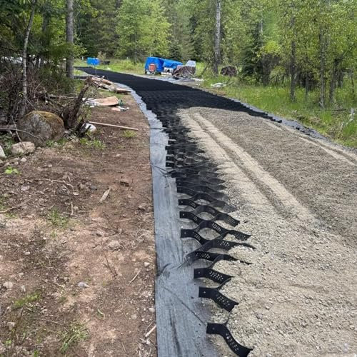 Grille stabilisatrice de gravier en polyéthylène haute densité flexible 1 m x 8 m – Base de sol pour un meilleur drainage et une meilleure stabilité Solution paysagère respectueuse de l'environnement