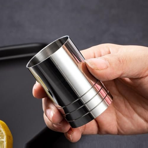 Tazas medidoras de acero inoxidable de 25 ml, 35 ml, 50 ml para mezclar y cocinar cócteles (50 ml)