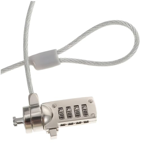 DIYEAH Câble Antivol pour Ordinateur Portable à Mot de Passe 4 Chiffres, Câble en Acier Inoxydable 3,5 Mm Diamètre 1,8 M, Verrou de Sécurité pour Usage Professionnel et Bureau,