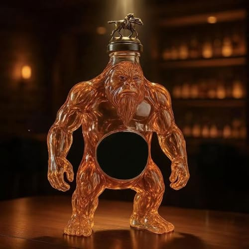 Carafe A Decanter Vin - Bouteille Whisky, Carafe À Whisky En Verre Avec Animaux Amusants, Carafe À Vin Rouge Créative De 300 Ml, Statue D'animal Gorille, Singe Ancien(A)