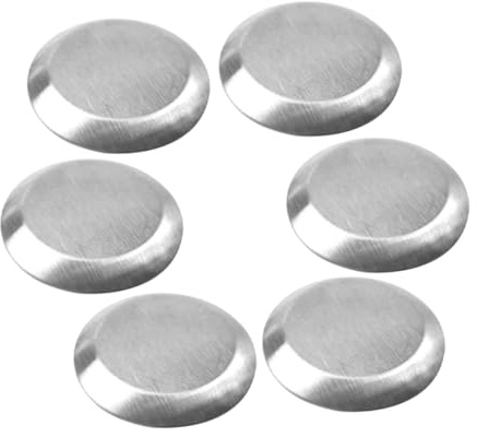SOPOTUTU Couvercle Décoratif pour Trou D'évier en Acier Inoxydable Argenté, Lot de 6 Pièces, Prévention des Fuites D'eau, Design Classique Cuisine et Restaurants