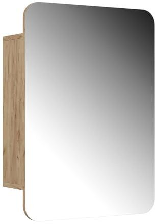 Vicco Badspiegelschrank Zino, Goldkraft Eiche, 70 x 50 cm | mit Regalen, Ordnung & Eleganz für jedes Badezimmer
