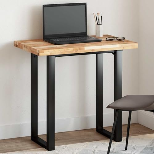 Qnhdfrt Tischplatte 80x50x4 cm massives Akazienholz unbehandelt rechteckig Robust & Langlebig für Küche Büro Esstisch Couchtisch
