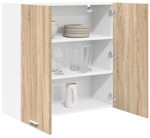vidaXL Armadio pensile Rovere Sonoma 80 x 31 x 80 cm Legno multistrato, Armadio da cucina moderno, design rettangolare, ampio spazio, materiali resistenti, stile contemporaneo, per l'organizzazione in