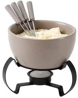 Generisch Schokoladen Fondue Tasse - Mini Keramik mit Gabeln | Schokoladen Schmelz Becher Fondue Set - für Käse Butter Dessert Sahne Zuhause Küche Büro Party Camping Picknick Geburtstag Weihnachten