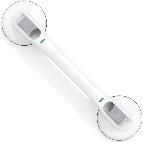 Grab Bars for Shower 19 Inch, 330lbs Heavy Duty Safety Bars with Indicator, Suction Cup Shower Handles with Upgraded Rubber Suction Cup, Gifts for Seniors, Elderly & Handicap
