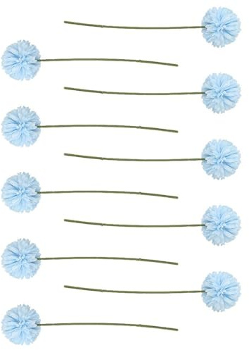 Eawfgtuw Ramo de bolas de crisantemo artificial, 12 piezas/10 piezas de flores de seda de 32 cm de altura para el hogar, estante de mesa, boda, fiesta, arreglo, decoración en blanco, azul, verde, rosa