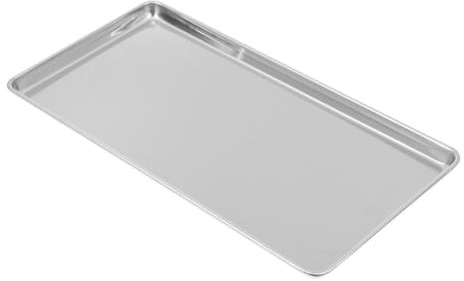 TOYANDONA Rectangular Stainless Steel Kitchen Tray with Polished Finish, Multi-Purpose Silver Trays for Food Serving, for Picnics and Food Parties, Sturdy and Simple Design