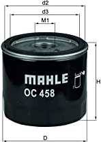 MAHLE OC 458 Ölfilter - für Fiat 500 (312), u.a. | Kompatibel mit: ALFA ROMEO 147, 156, 156 Sportwagon, 166, GT, FIAT BRAVO II, DOBLO Großraumlimousine