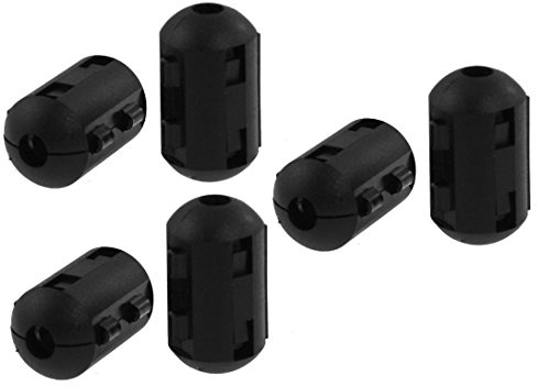 sourcing map 6 Stück Ferritring Kern schwarz RFI EMI Lärm Kabel Clip für 5mm Durchmesser Kabel