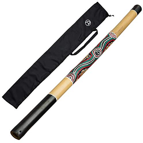 Australian Treasures - Einsteiger-Didgeridoo - Handbemalt mit Aborigine-Motiven, Nylon-Tragetasche enthalten