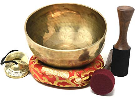 El corazón y alta para el chakra del corazón F Nota auntic martillado a mano tibetano Meditación Canto cuenco 8 pulgadas – Yoga antiguo cuenco por tibetano Nepal