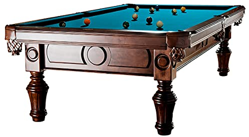 Billiard-Royal Billardtisch Pooltisch Modell General 9 ft. mit hochwertigem K-55 Bandengummi und freier Tuchwahl, Tuchfarbe:Electric Blue