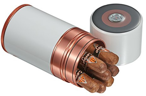 Visol Products Visol Big Joe White Lacquer and Copper Travel Humidor